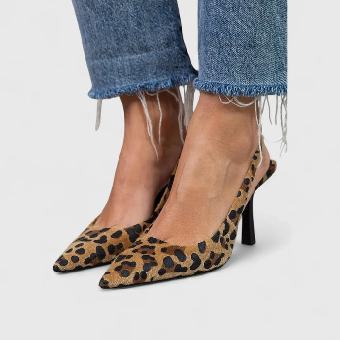 Kvinnors Mönstrade Spetsiga Slingback Stiletto Högklackade Skor
