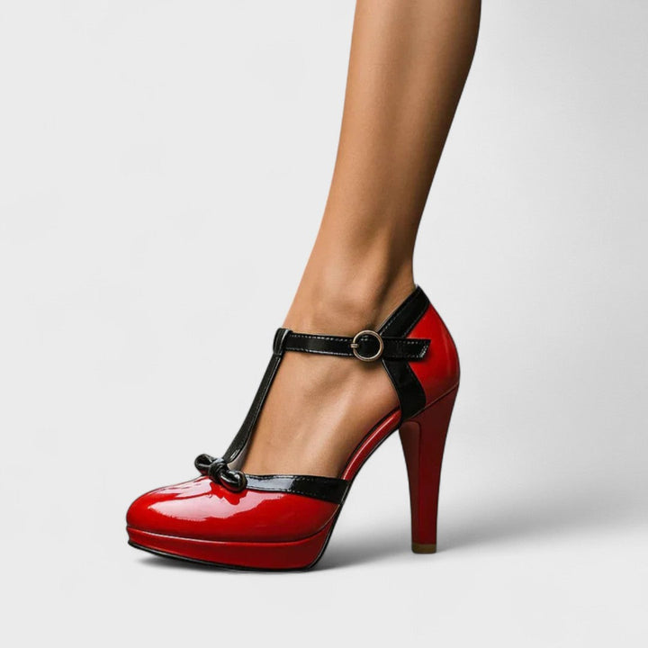 Kvinnors Eleganta T-Strap Plattform Häl Occasion Stil