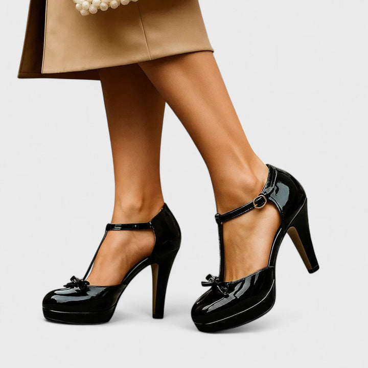 Kvinnors Eleganta T-Strap Plattform Häl Occasion Stil