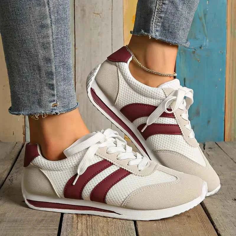Kvinnors Andningsbara Mesh-Trainers – Lätta Snörskor för Promenader och Vardagsbruk