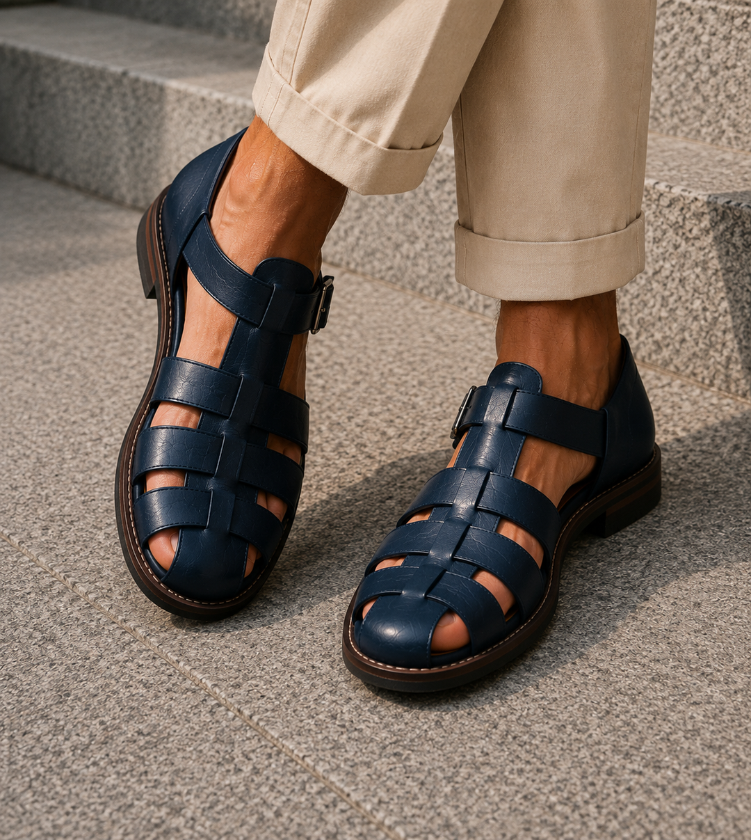 Herrars Stängd Tå Fiskarsandaler Klassisk Sommarfotwear