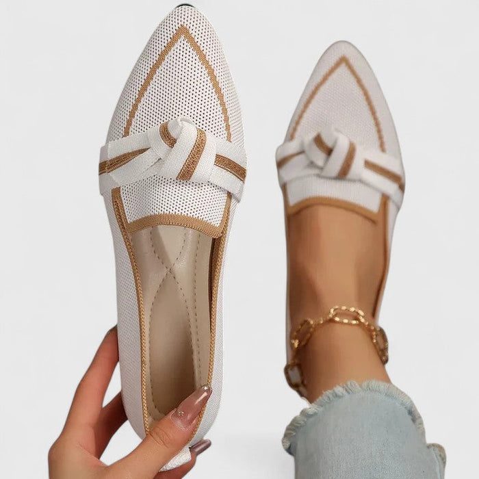 Kvinnors Spetsig Tå Loafers med Knutdetalj, Avslappnade Flats