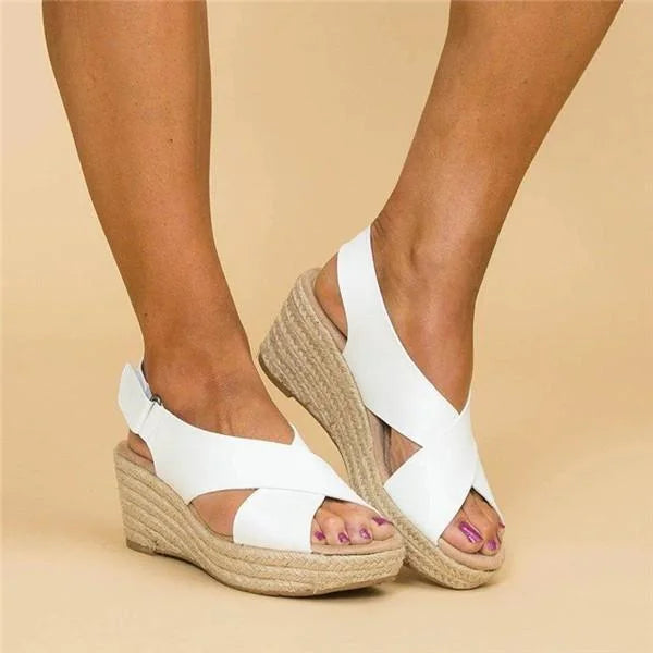 Kvinnors Wedge Sandaler Bekväma Lätta Andningsbara Sommar Eleganta Avslappnade Stiliga Skor