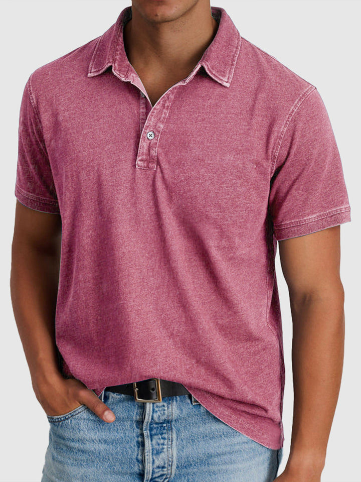 Herrens tvättade finish regular fit kortärmad polo skjorta