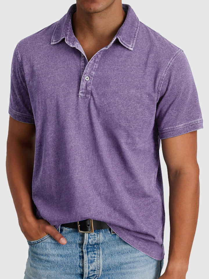 Herrens tvättade finish regular fit kortärmad polo skjorta