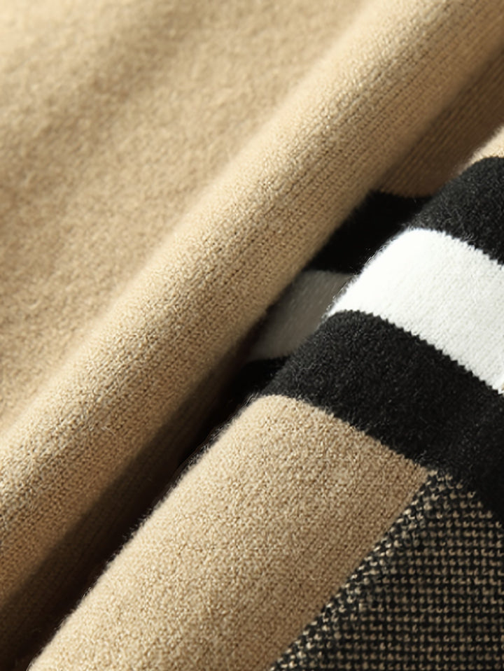 Herrars Ullknapp Cardigan – Handgjord Stickad Regular Fit