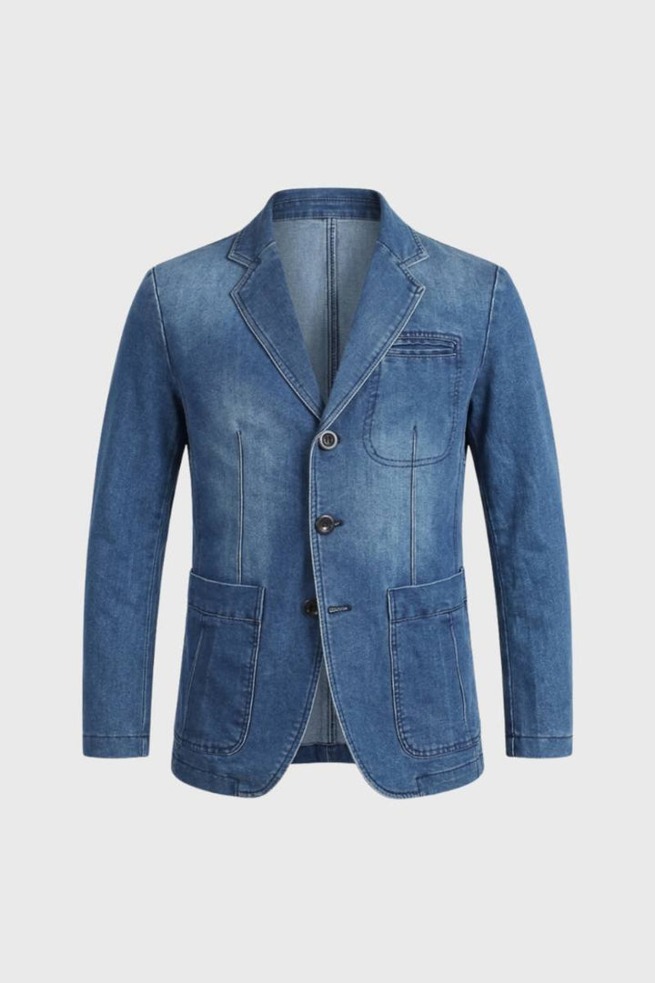 Herrblazer med fickor och knappstängning