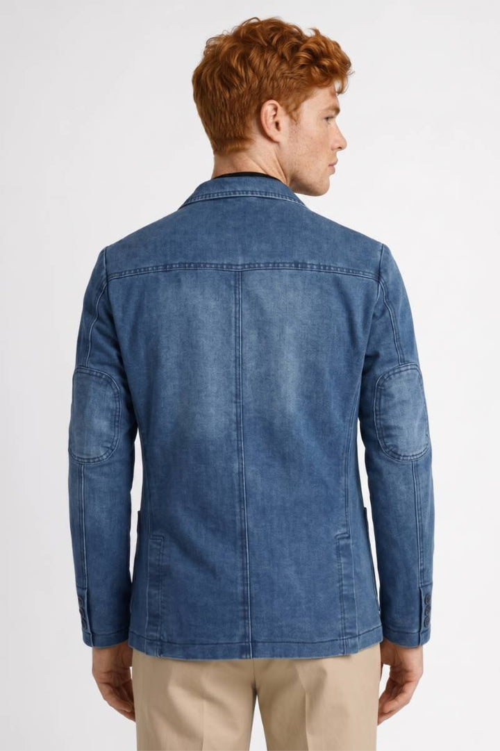 Herrblazer med fickor och knappstängning