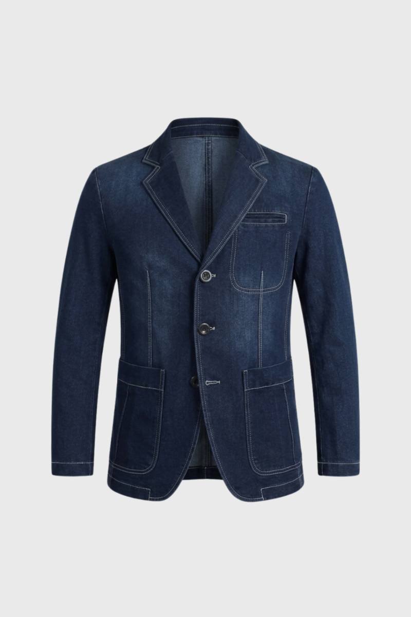Herrblazer med fickor och knappstängning