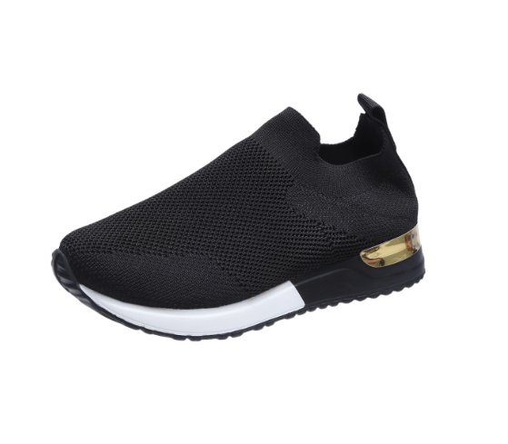 Dam Slip-On Sneakers med Kuddsulor och Stickad Ovandel