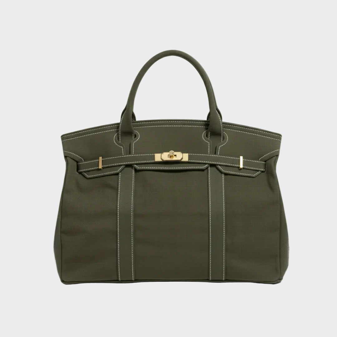 Kvinnors Strukturerade Canvas Tote-väska – Rymlig Handväska för Arbete och Helgbruk