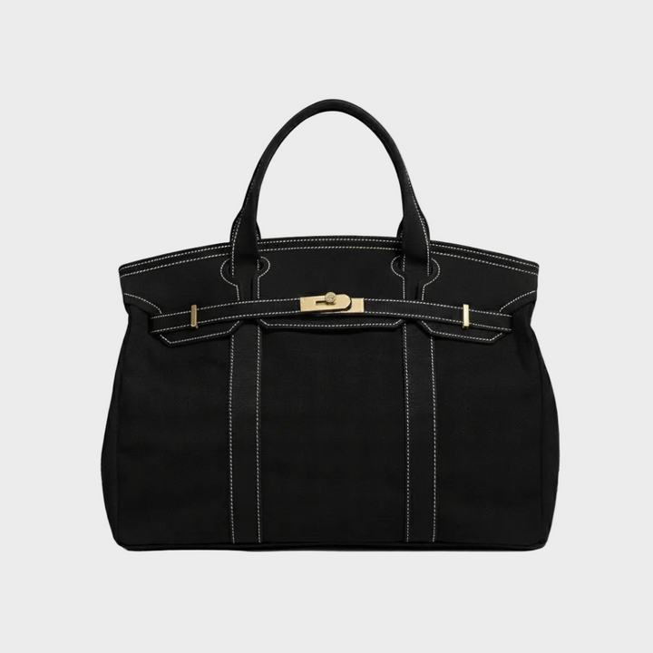 Kvinnors Strukturerade Canvas Tote-väska – Rymlig Handväska för Arbete och Helgbruk