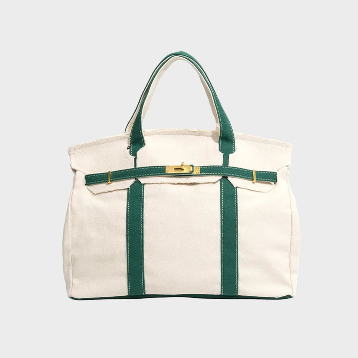 Kvinnors Strukturerade Canvas Tote-väska – Rymlig Handväska för Arbete och Helgbruk