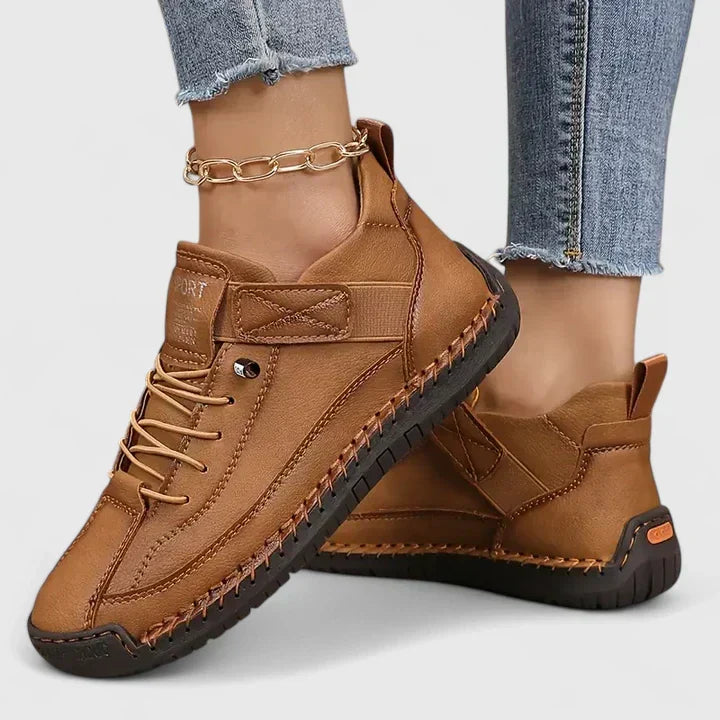 Kvinnors Skinnlook Velcro Snörning Promenadsneakers