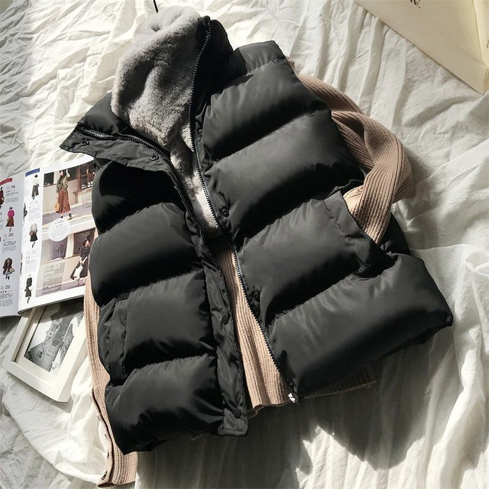 Kvinnors Vadderad Bodywarmer – Högkrage Gilet för Övergångslager