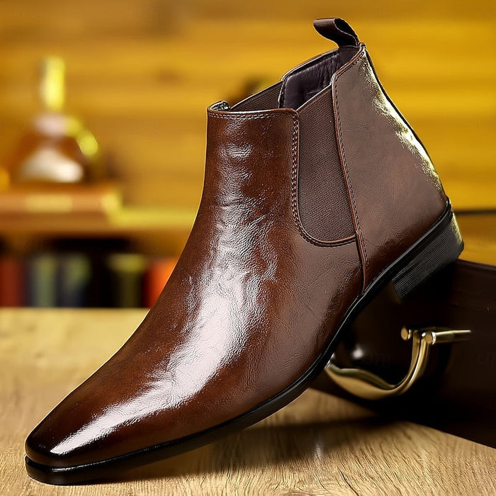 Herr Chelsea Boots med Spetsig Tå och Elastiska Sidopaneler