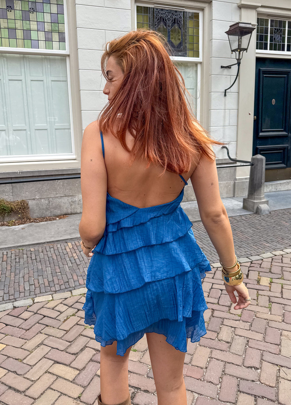 Kvinnors Lagerpåse Mini Klänning Asymmetrisk Rem Sommar Stil