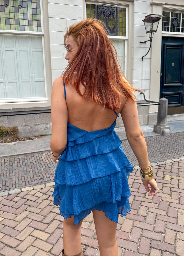 Kvinnors Lagerpåse Mini Klänning Asymmetrisk Rem Sommar Stil