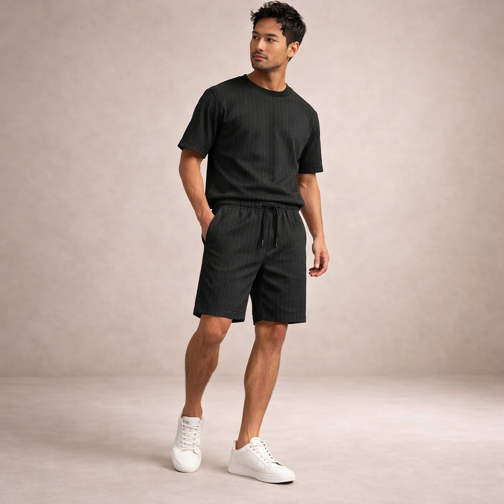 Herrars Dragstring Linne Sommar Shorts Casual Avslappnad Passform