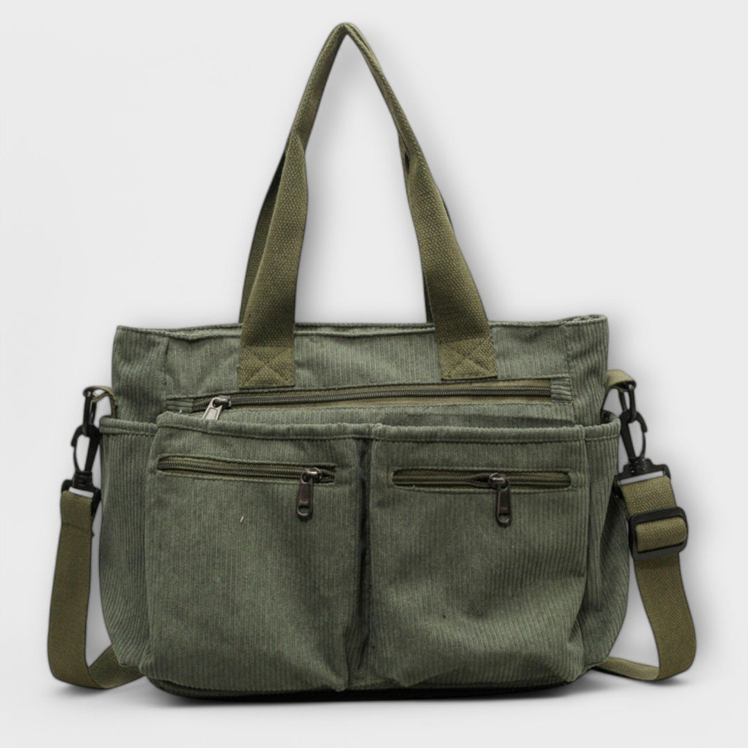 Kvinnors Multi-Pocket Tote Bag – Praktisk dubb bärstil för arbete och vardagsbruk