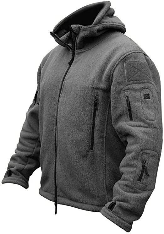 Herrarnas Hooded Fleece-jacka – Varm flerficksutomhuslager för vandring och vardagsbruk