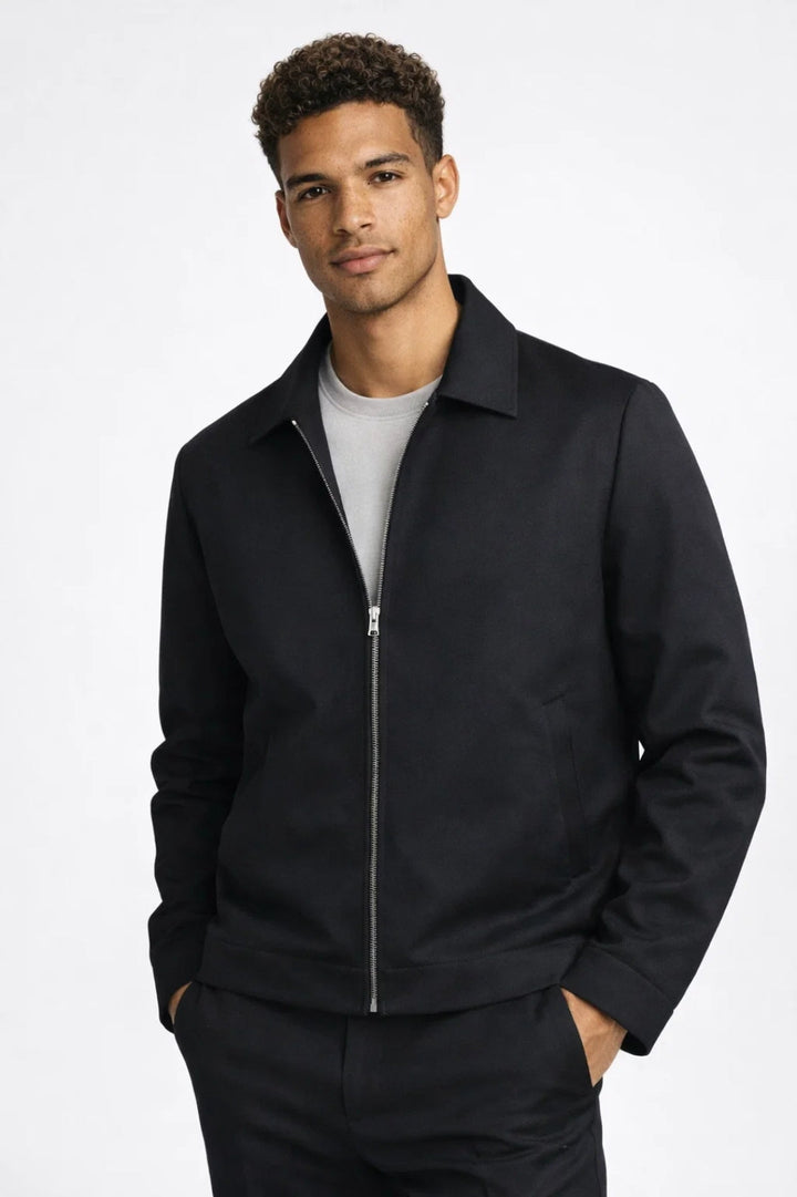Herr Slim Fit Zip Jacka Klassisk Smart Casual Ytterkläder