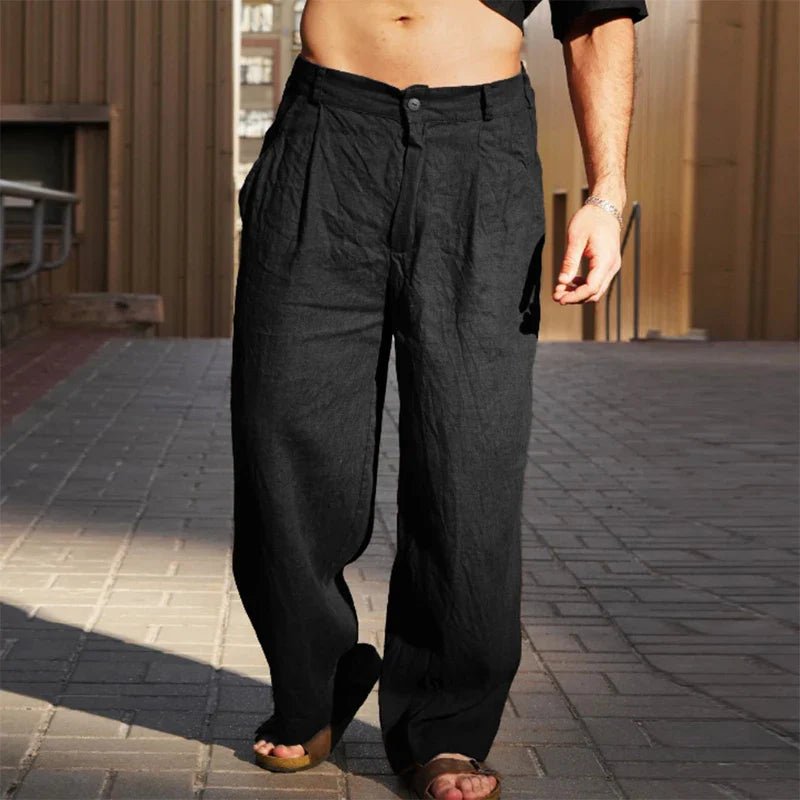 Herrers Vida Ben Plisserade Byxor Avslappnad Sommar Casual Wear