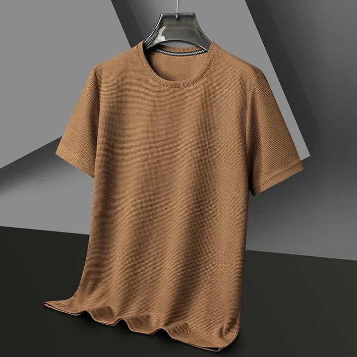 Herrarnas texturerade crew neck kortärmad T-shirt