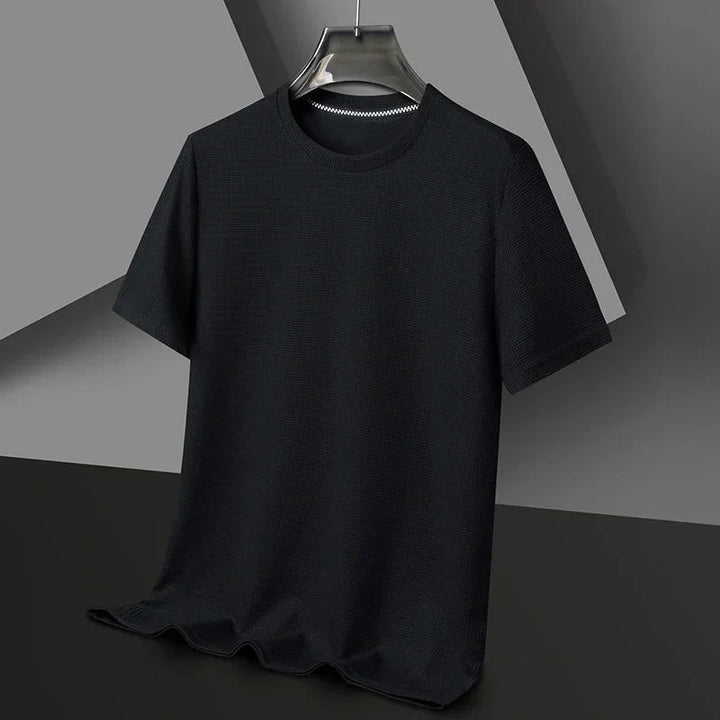 Herrarnas texturerade crew neck kortärmad T-shirt