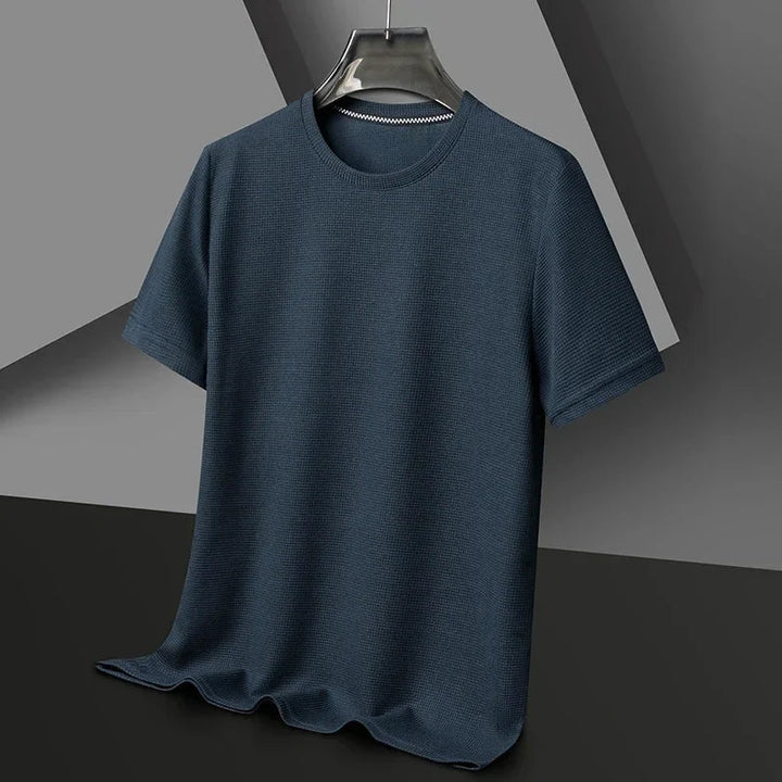 Herrarnas texturerade crew neck kortärmad T-shirt