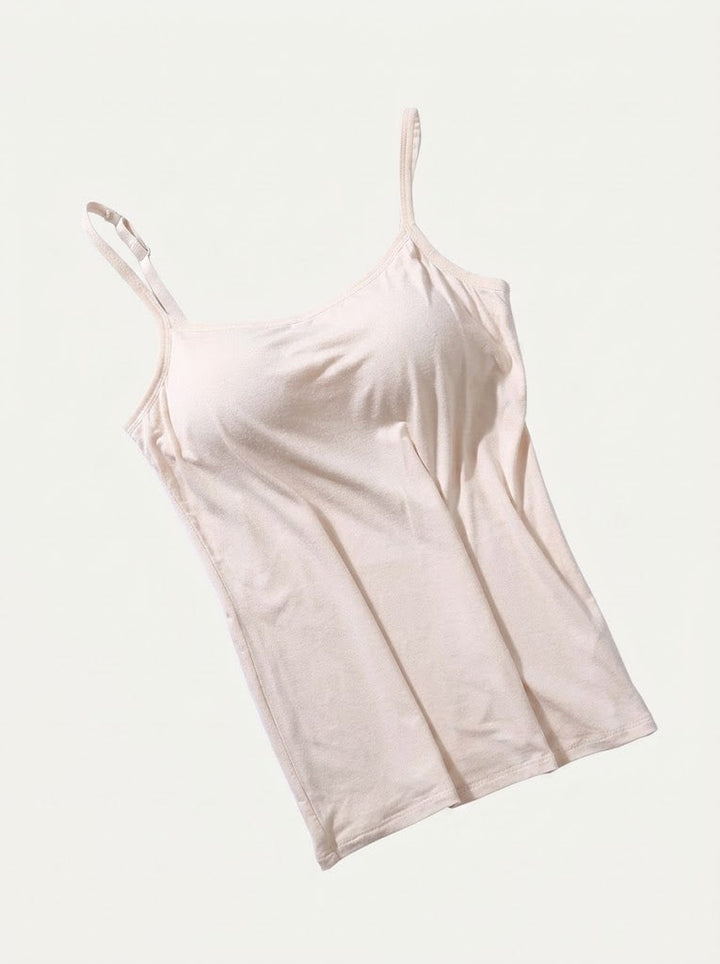 Kvinnors inbyggda bh-camisole – Stödjande spaghetti-axelband för vardagsbruk