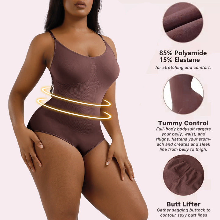 Kvinnors Formande Bodysuit Justerbara Remmar Slät Passform