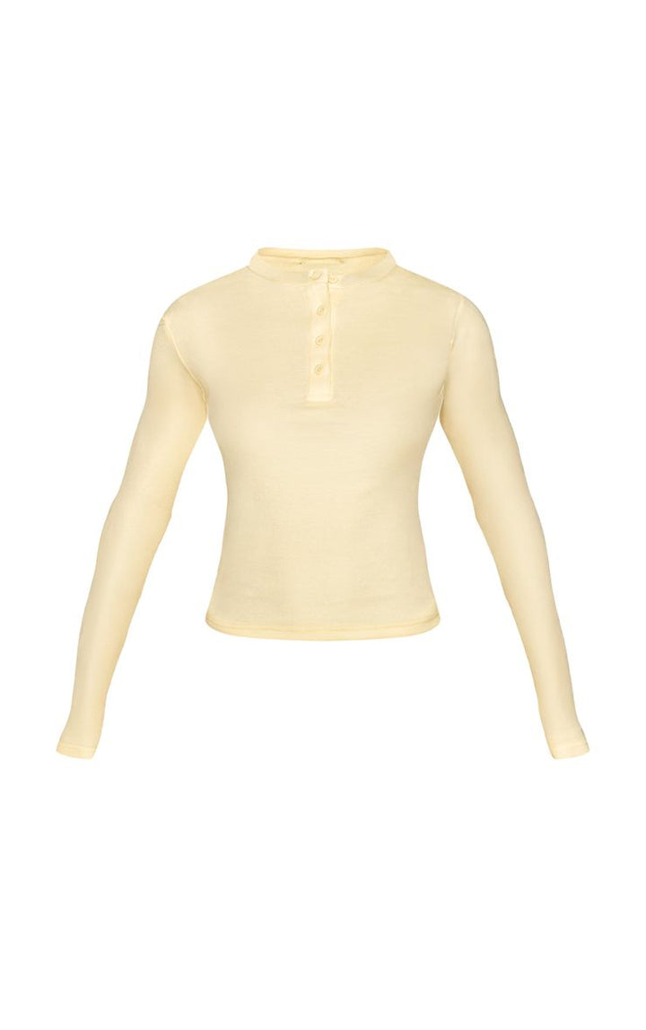 Kvinnors Ribbad Henley Lounge Set med Vida Byxor