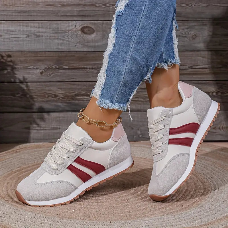 Kvinnors Retro Sneakers – Lätta Snörskor för Vardagsbruk