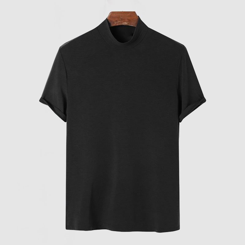 Mäns lyxig stretch bomull T-shirt - Bekväm vardaglig casual T-shirt för alla säsonger i svart, vitt och grått