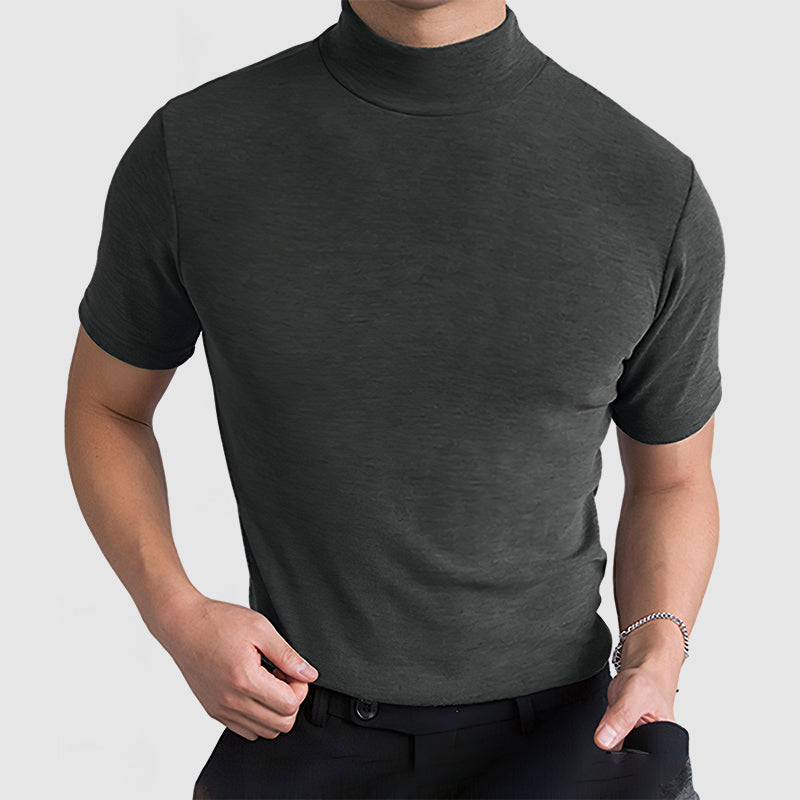 Mäns lyxig stretch bomull T-shirt - Bekväm vardaglig casual T-shirt för alla säsonger i svart, vitt och grått