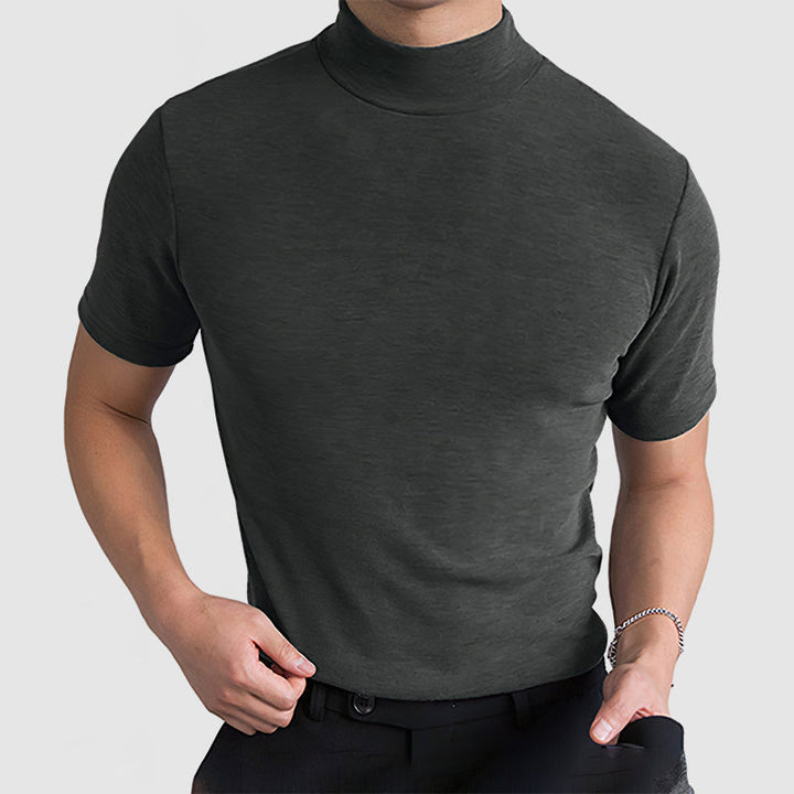 Mäns lyxig stretch bomull T-shirt - Bekväm vardaglig casual T-shirt för alla säsonger i svart, vitt och grått