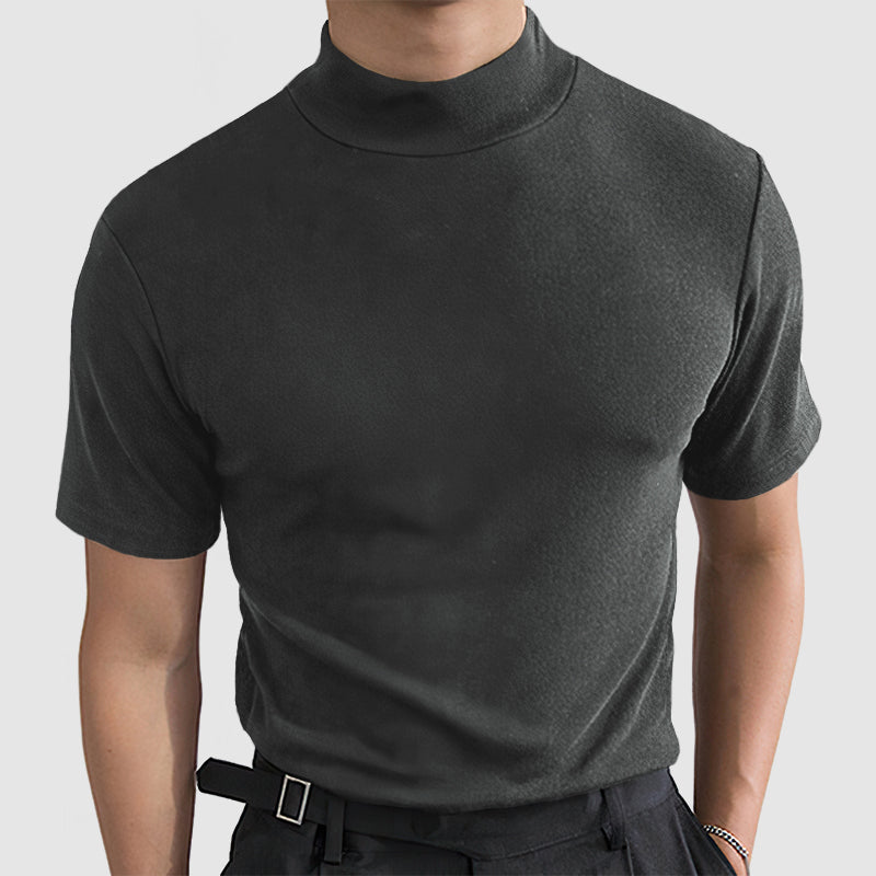 Mäns lyxig stretch bomull T-shirt - Bekväm vardaglig casual T-shirt för alla säsonger i svart, vitt och grått
