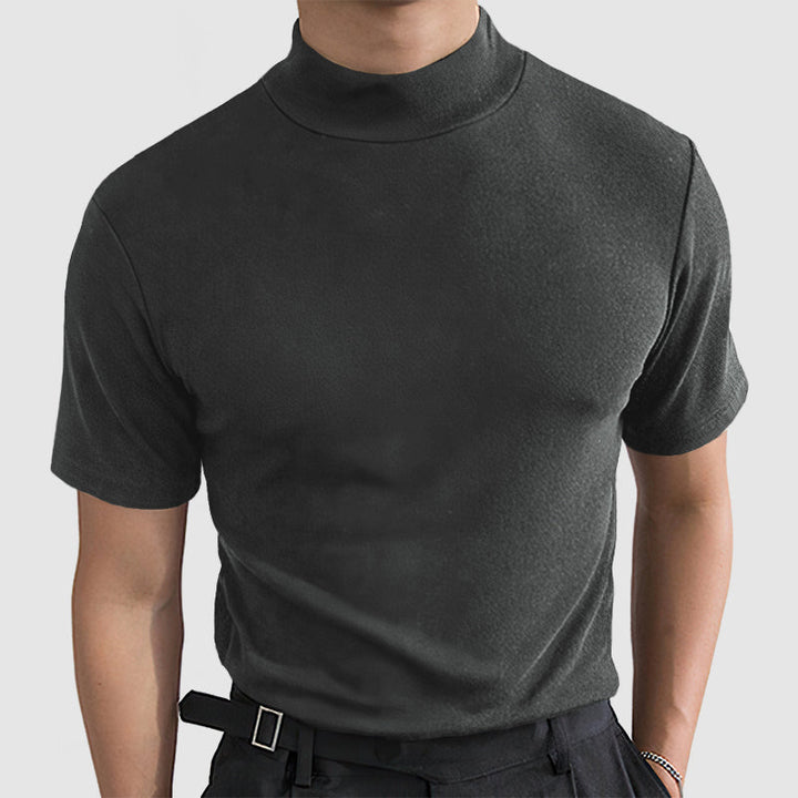 Mäns lyxig stretch bomull T-shirt - Bekväm vardaglig casual T-shirt för alla säsonger i svart, vitt och grått