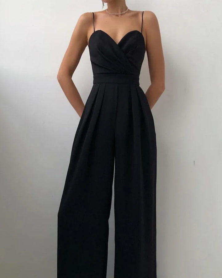 Kvinnors Vidbenad Jumpsuit – Inslagen Framsida för Bröllop och Evenemang