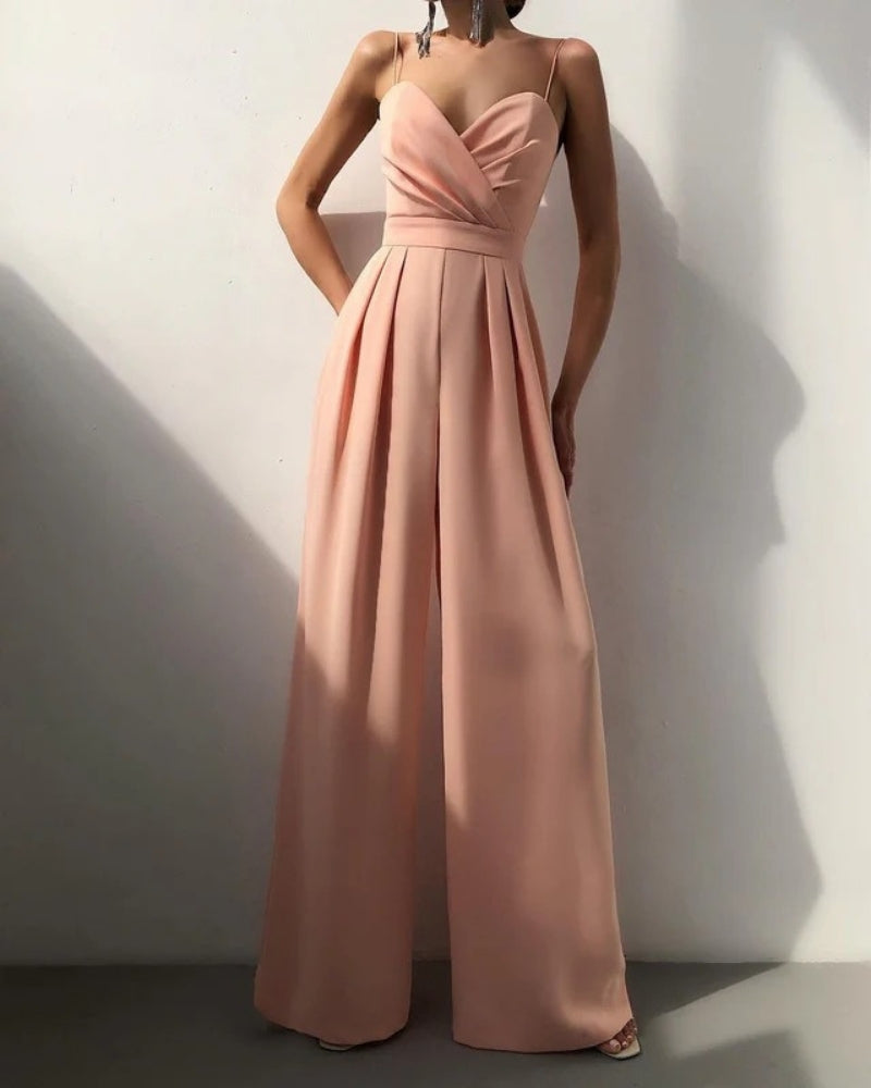 Kvinnors Vidbenad Jumpsuit – Inslagen Framsida för Bröllop och Evenemang