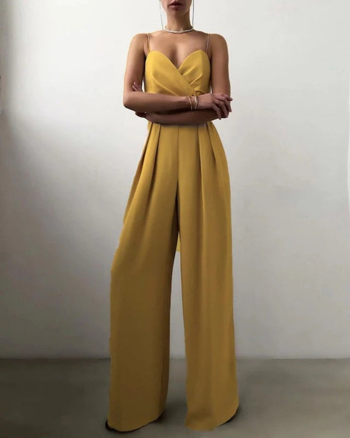 Kvinnors Vidbenad Jumpsuit – Inslagen Framsida för Bröllop och Evenemang