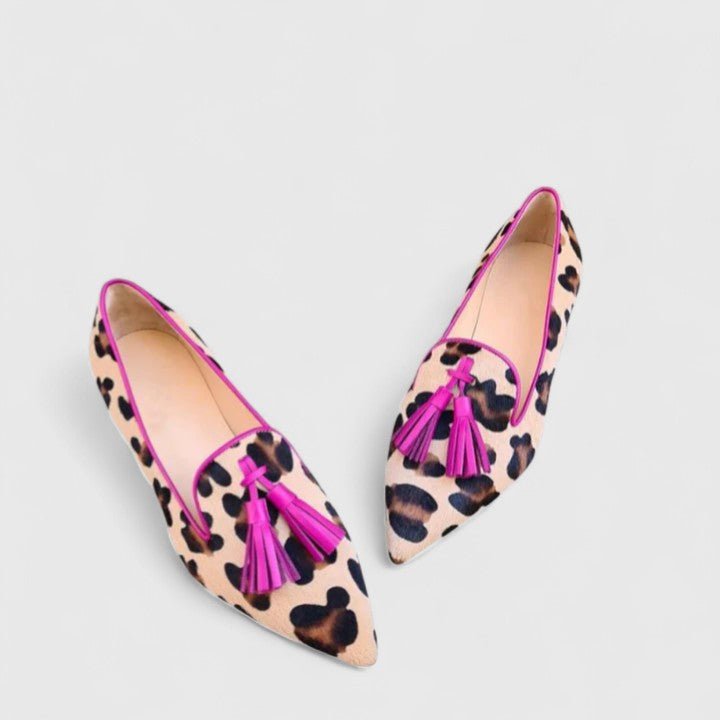 Kvinnors Tryckta Spetsiga Loafers – Utmärkande Slip-On Flats för Kontor och Helgbruk