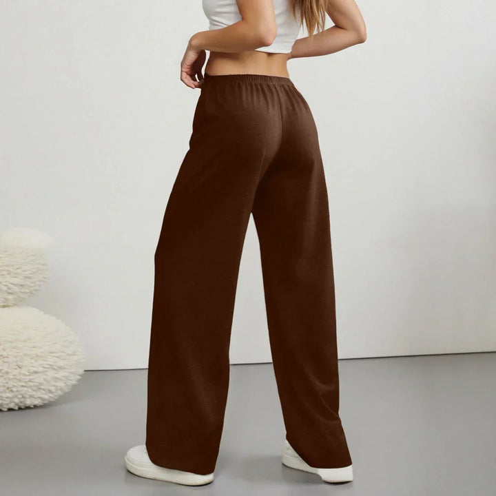 Damdrawstringbyxor med avslappnad rak passform