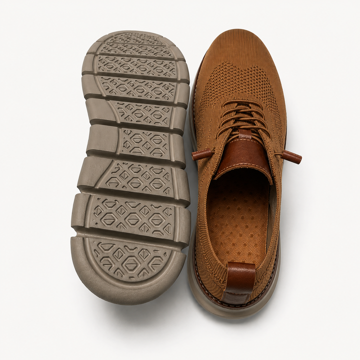 Herrens Andningsbara Stickade Sneakers – Lätta Casual Träningsskor för Vardag och Resor