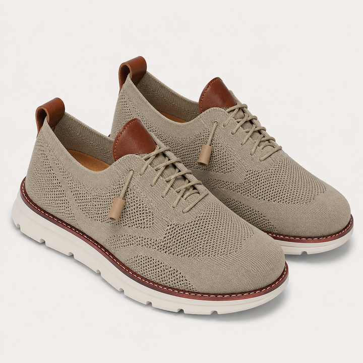 Herrens Andningsbara Stickade Sneakers – Lätta Casual Träningsskor för Vardag och Resor