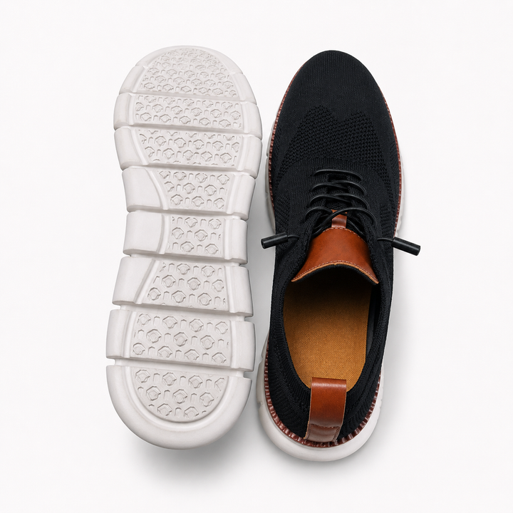 Herrens Andningsbara Stickade Sneakers – Lätta Casual Träningsskor för Vardag och Resor