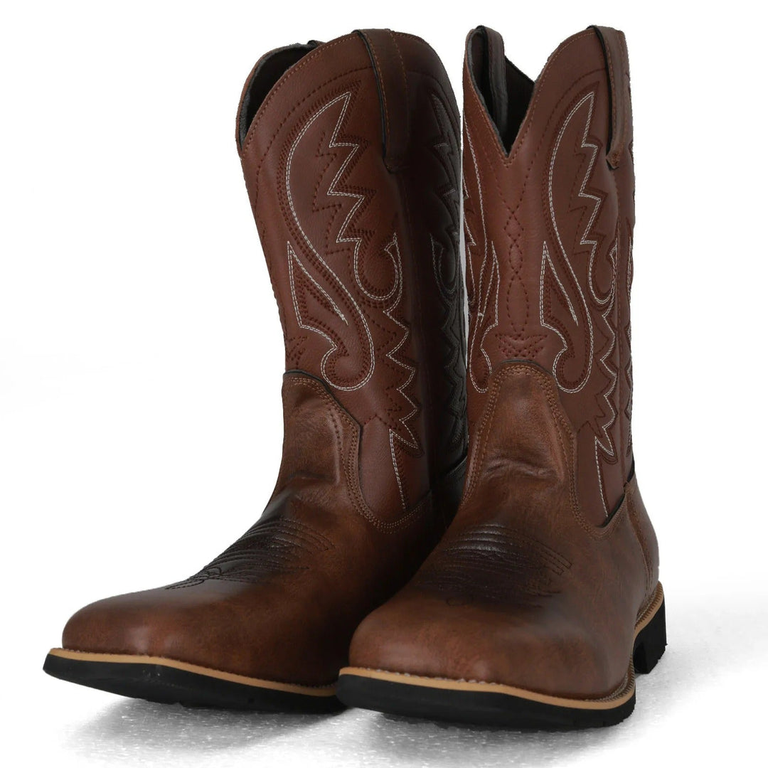Kvinnors Västerländska Cowboystövlar – Broderad Mid-Calf Stil för Avslappnad Användning
