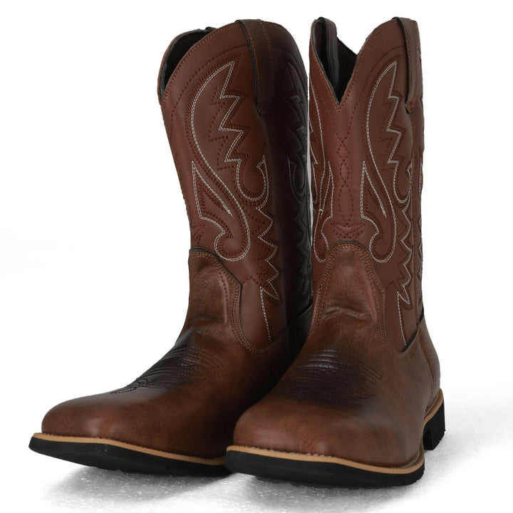 Kvinnors Västerländska Cowboystövlar – Broderad Mid-Calf Stil för Avslappnad Användning