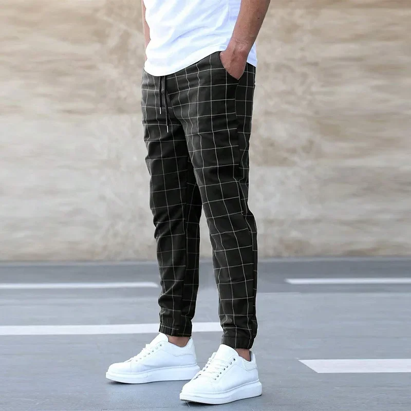Herrarnas tryckta joggers med dragsko och tapered cuff